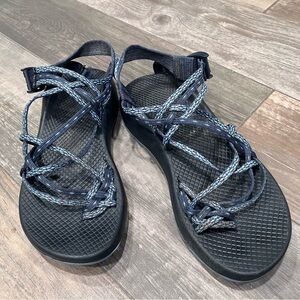 Chaco ZX/3 Womens Sz 8 Shoes Navy Blue & Blue Adjustable Outdoor Hiking Sandals